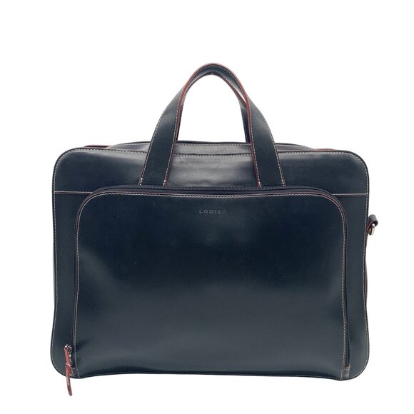 Lodis Black Leather Convertible Briefcase - Picture 1 of 12